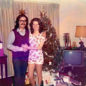 Here's a photo of Carol and I celebrating our 3rd Christmas together (1973). This year will be our 45th. -- Joe Moore