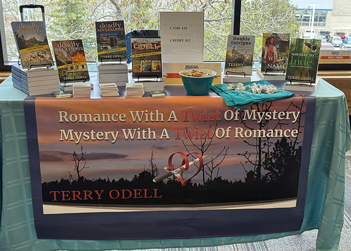 Display of Terry Odell's books 